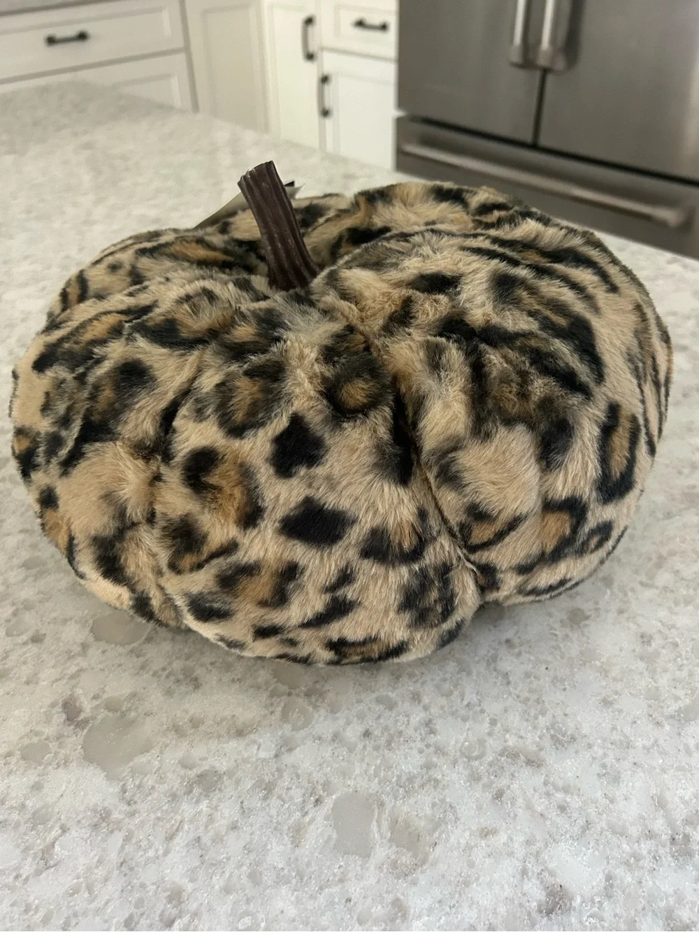 “New” Rachel Zoe Leopard Print Faux Fur Pumpkin Pillow in Brown and Black